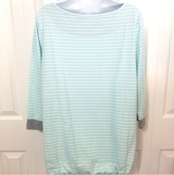 Women's Blue And White Striped Top - Picture 7 of 10
